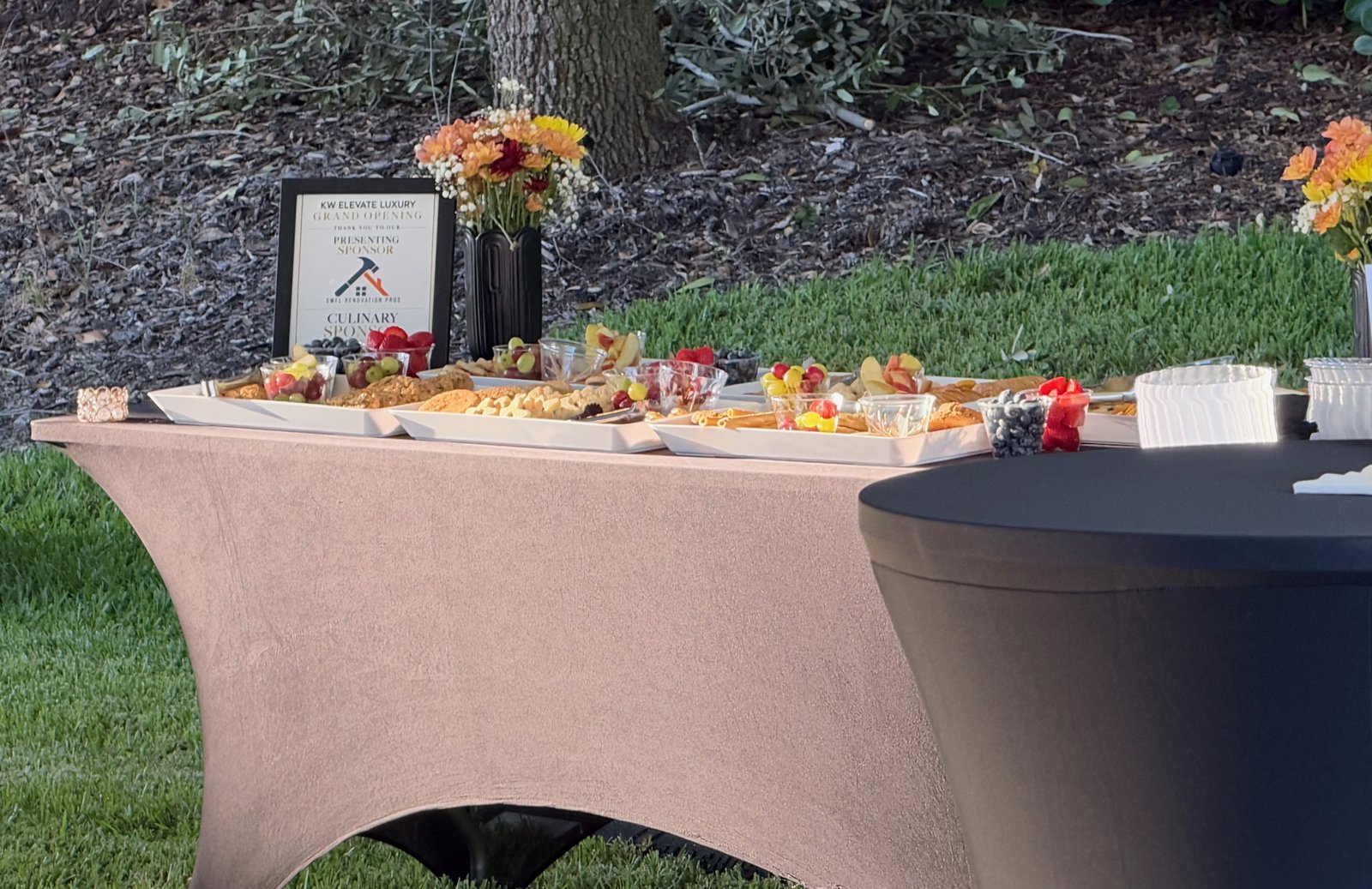 Catering table at the KW Elevate Luxury Grand Opening in Naples, FL