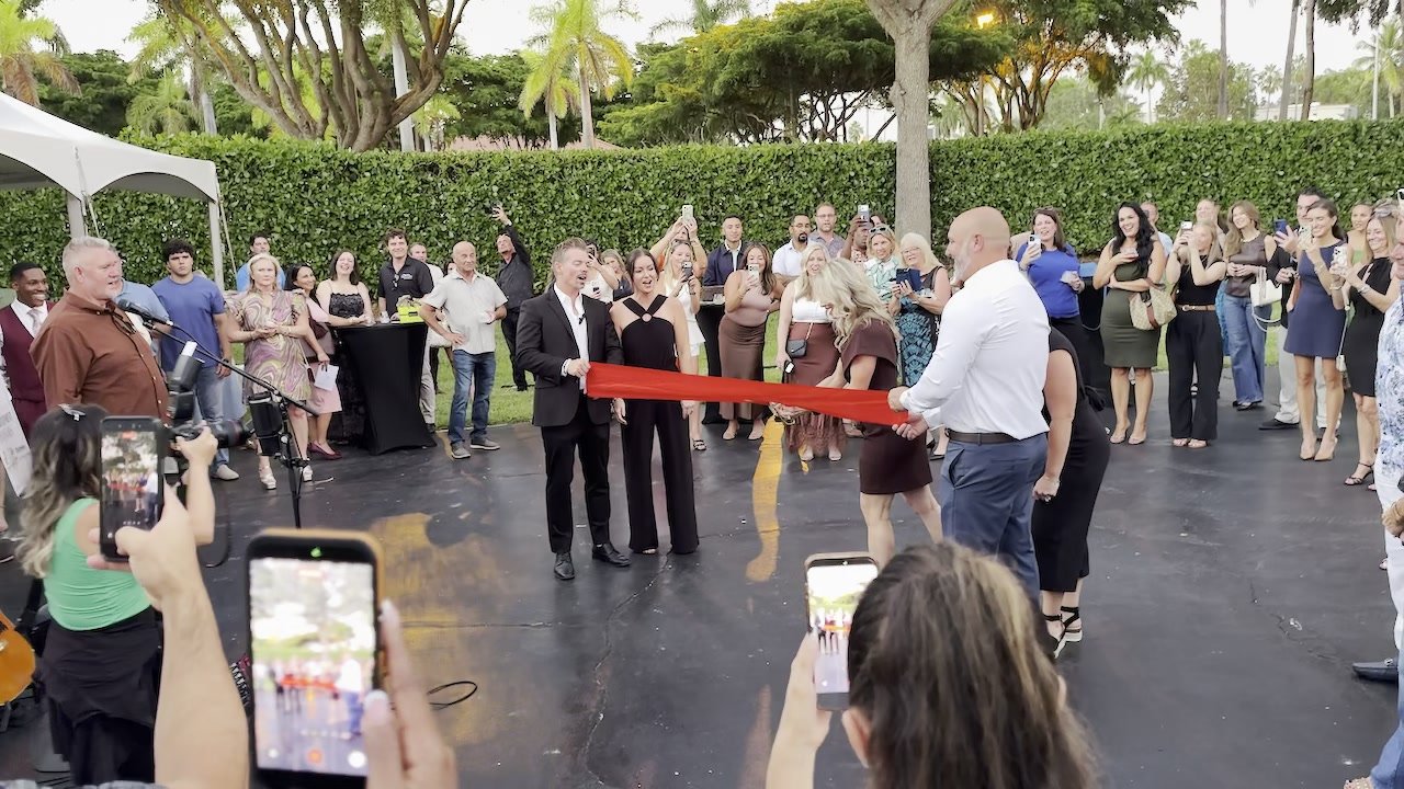 Ribbon cutting at the KW Elevate Luxury Grand Opening in Naples, FL - live music and sound by James Grande