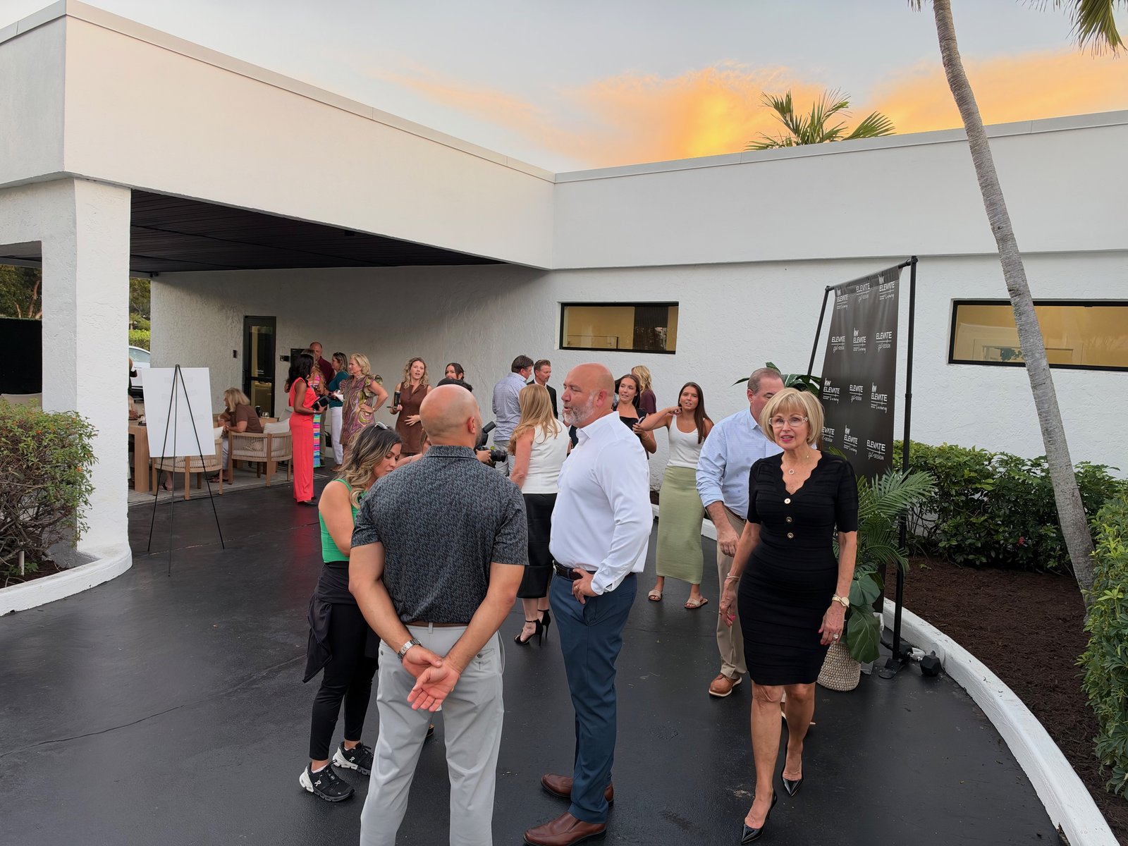Guests arriving at the KW Elevate Luxury Grand Opening in Naples, FL - live music by James Grande